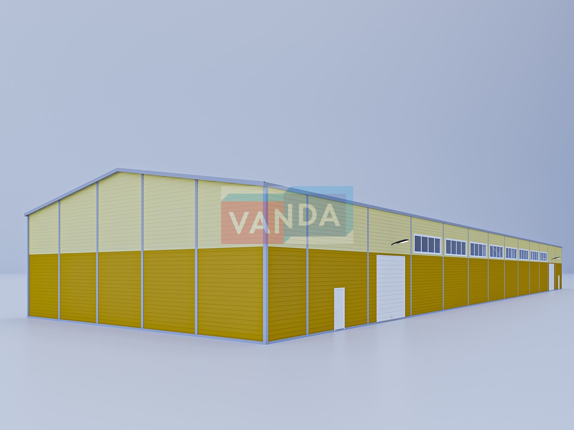 Ангар из сэндвич панелей 75х20